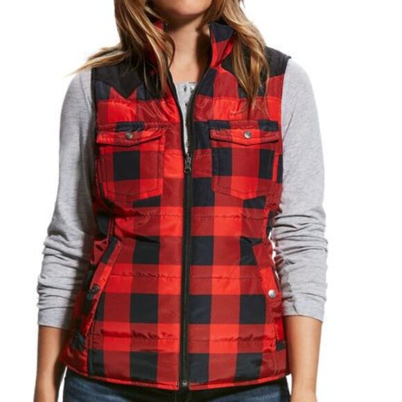 ARIAT Buffalo Plaid Vest - Picture 1 of 11